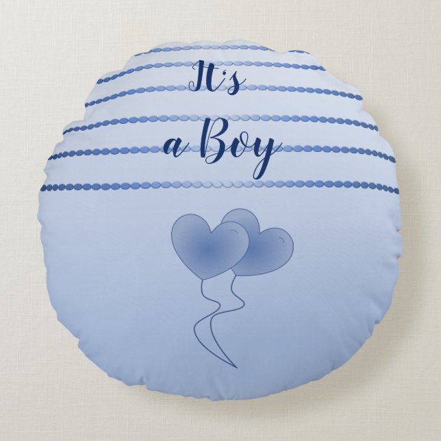 Blue Stripes Round Cushion (Front)