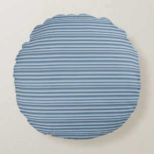 Blue stripes round pillow