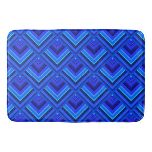 Blue stripes scale pattern bath mat