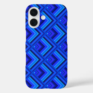 Blue stripes scale pattern iPhone 16 case