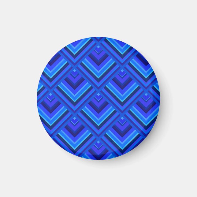 Blue stripes scale pattern magnet (Front)
