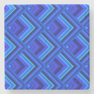 Blue stripes scale pattern stone coaster