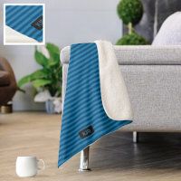 Blue Stripes - Snuggly Knit Effect - Add Initials