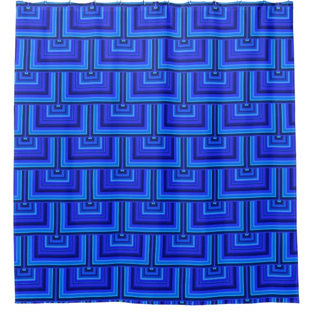 Blue stripes square scales pattern (Front)