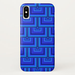 Blue stripes square scales pattern Case-Mate iPhone case