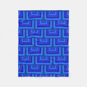 Blue stripes square scales pattern fleece blanket