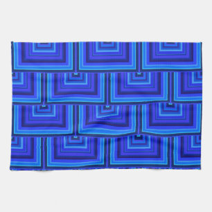 Blue stripes square scales pattern kitchen towel