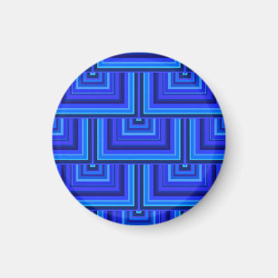 Blue stripes square scales pattern magnet