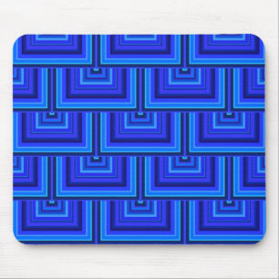 Blue stripes square scales pattern mouse pad