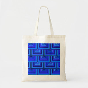Blue stripes square scales pattern tote bag