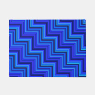 Blue stripes stairs pattern doormat