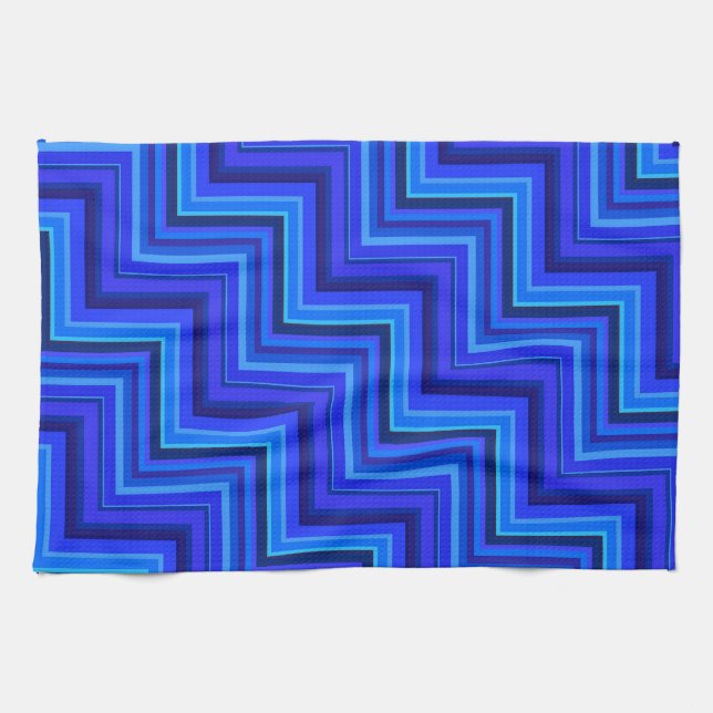Blue stripes stairs pattern kitchen towel (Horizontal)