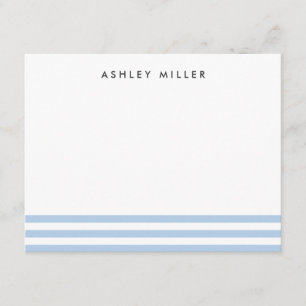 Blue Stripes Stationery Personalized Invite Card