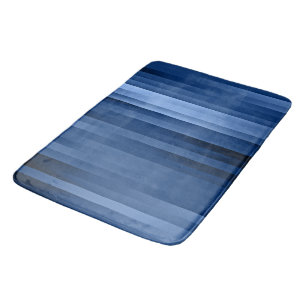 Blue Stripes Striking Shades of Blue Bars Bath Mat