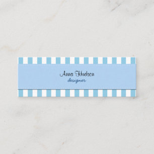 Blue Stripes, Stripes, Striped Pattern, Lines Mini Business Card