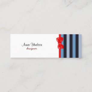 Blue Stripes, Stripes, Striped Pattern, Lines Mini Business Card
