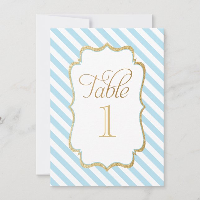 Blue Stripes Table Number (Front)