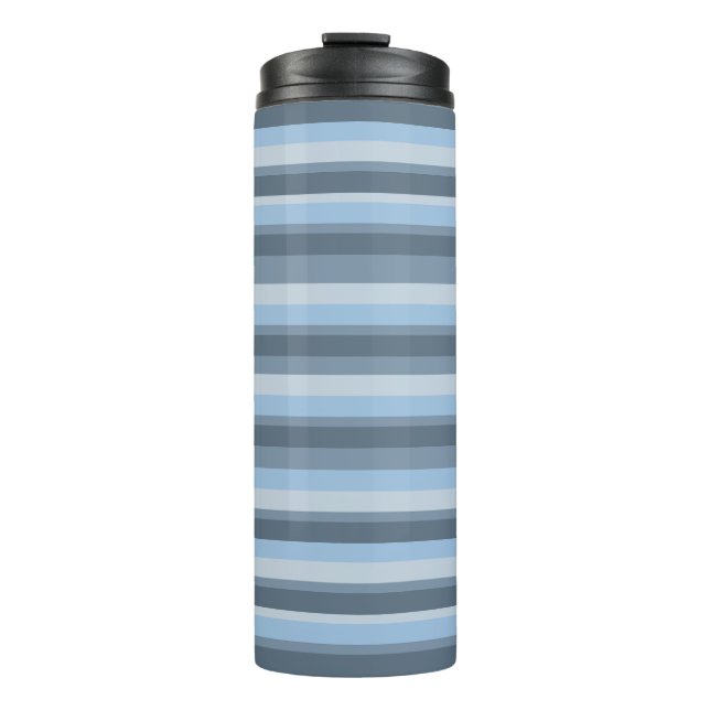 Blue stripes thermal tumbler (Front)