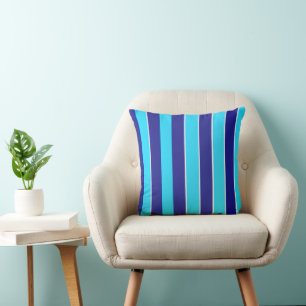 Blue Stripes  Throw Pillow