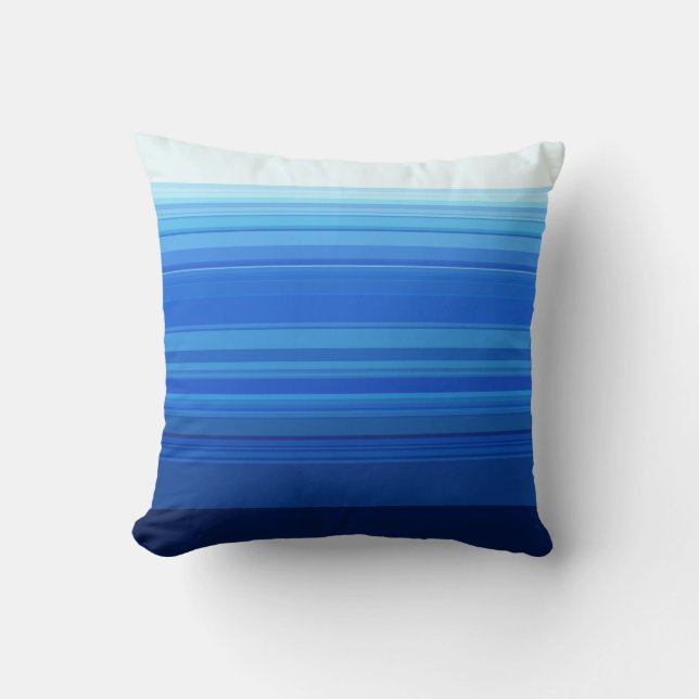 Blue Stripes Throw Pillow (Front)