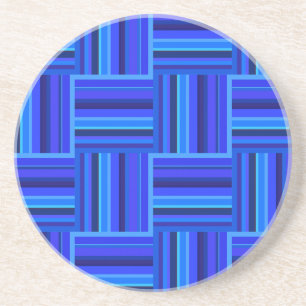 Blue stripes weave pattern coaster