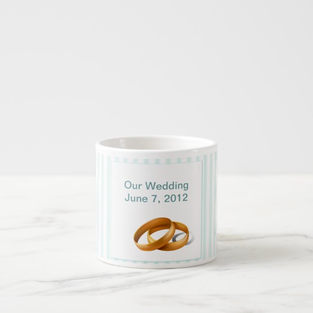 Blue Stripes - Wedding Rings Espresso Cup (Front)