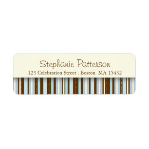 Blue Stripes Whimsical Return Address Label