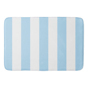 Blue Stripes, White Stripes, Striped Pattern Bath Mat