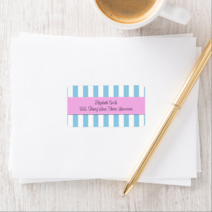 Blue Stripes, White Stripes, Striped Pattern Label