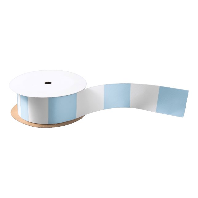 Blue Stripes, White Stripes, Striped Pattern Satin Ribbon (Spool)