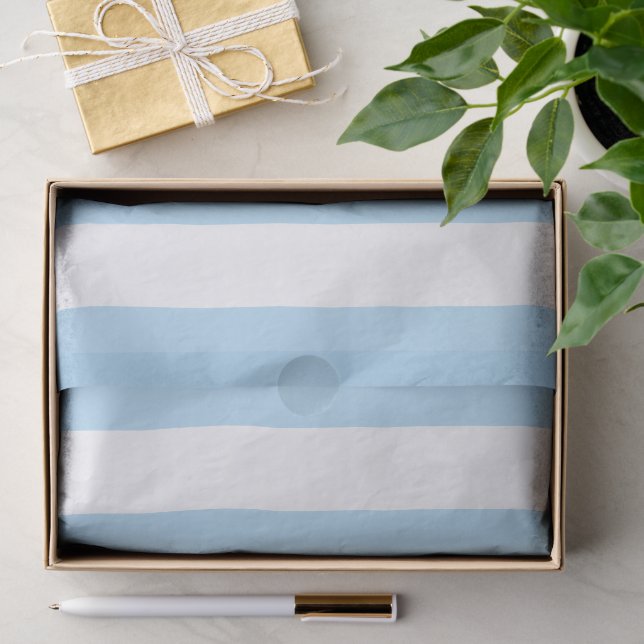 Blue Stripes, White Stripes, Striped Pattern Tissue Paper (Gift)