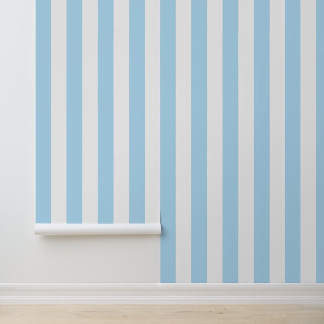 Blue Stripes, White Stripes, Striped Pattern Wallpaper (Application)