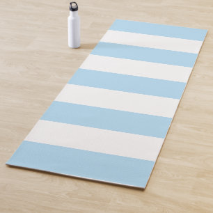 Blue Stripes, White Stripes, Striped Pattern Yoga Mat