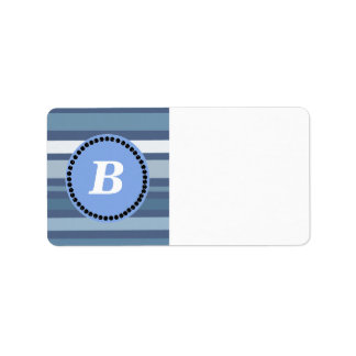 Blue Stripes with Monogram Label