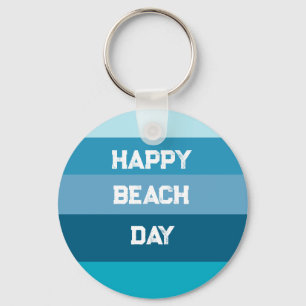 Blue Stripes Words Template Keychain