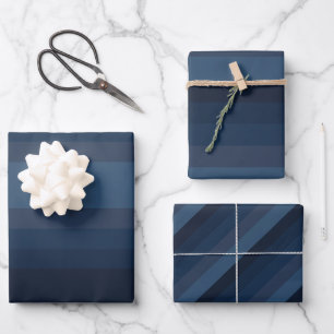 Blue Stripes Wrapping Paper Sheet