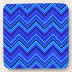 Blue stripes zigzag pattern coaster