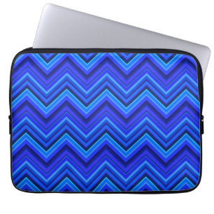 Blue stripes zigzag pattern laptop sleeve