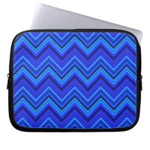 Blue stripes zigzag pattern laptop sleeve