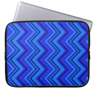 Blue stripes zigzag pattern laptop sleeve