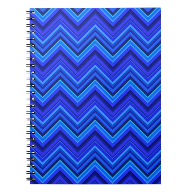 Blue stripes zigzag pattern notebook (Front)