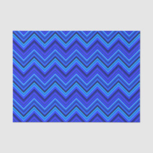 Blue stripes zigzag pattern tissue paper