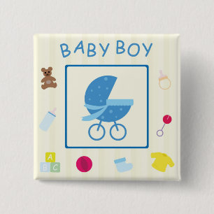 Blue Stroller Button