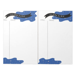 Blue Study Plan Notepad