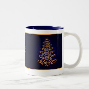 Blue Stylish Christmas Tree Mug