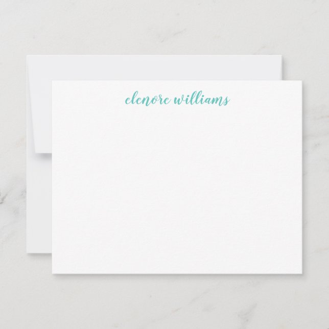 Blue Stylish Modern Elegant Girly Script Card (Front)
