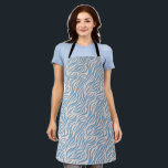Blue Stylish Tiger Stripes Apron<br><div class="desc">Modern and fun apron with hand drawn pattern of tiger stripes in blue.</div>