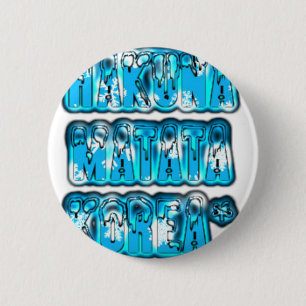 Blue stylish vintage Zombi Design Hakuna Matata K 2 Inch Round Button