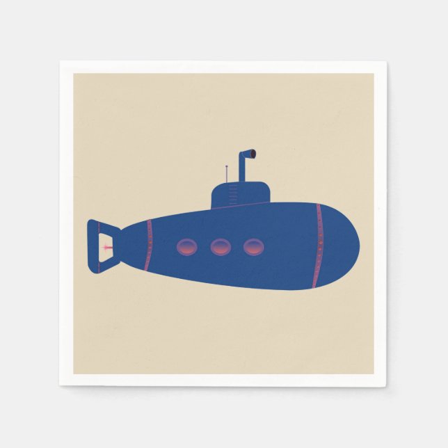 Blue Submarine Napkin (Front)