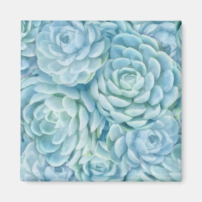 Blue succulents magnet (Front)